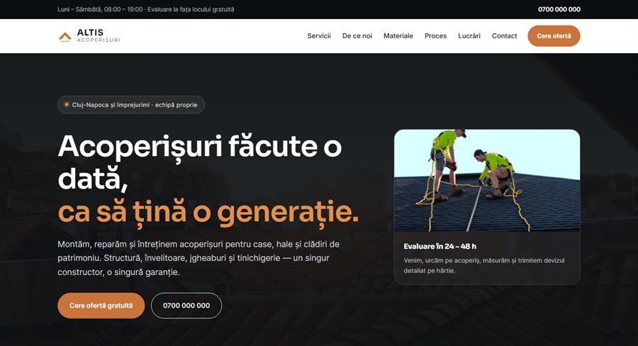 Modelul de site ALTIS Acoperisuri